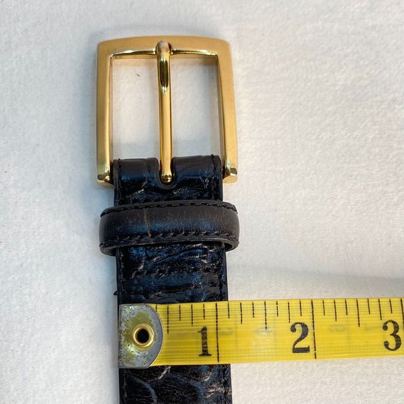 Jos A Bank Black Belt Mens 34 Waist Croc Embossed Leather - Picture 11 of 14